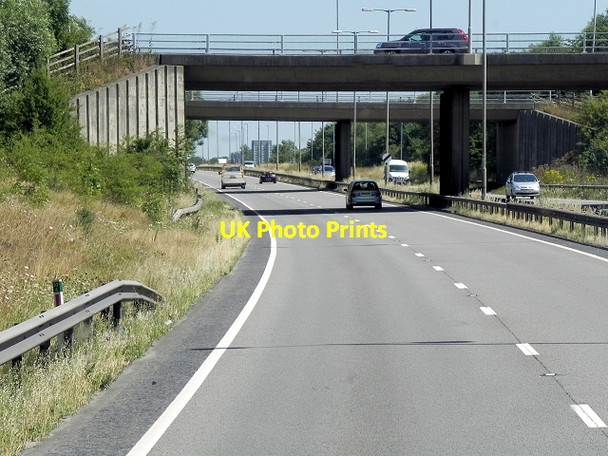 Photo 6"x4" Eastbound A14, Bridges at Junction 10 Burton Latimer c2013