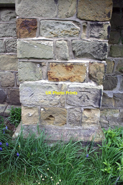 Photo 6"x4" Benchmark on All Saints Church Yafforth c2013