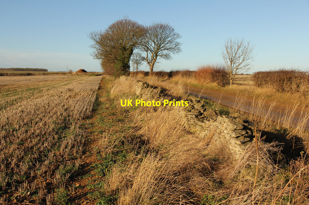 Photo 6"x4" Dry stone wall Cranwell c2014