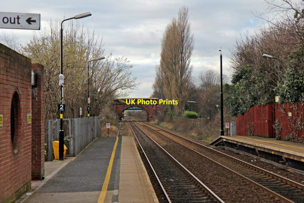 Photo 6"x4" Road bridge, Whiston railway station Prescot c2014