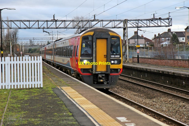 Photo 6"x4" East Midlands Trains Class 158, 158858, Mossley Hill railway station Calderstones c2014