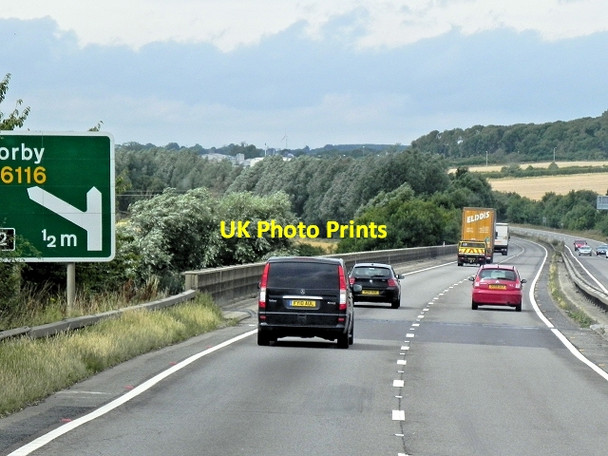Photo 6"x4" Westbound A14 approaching Junction 12 Thrapston c2013