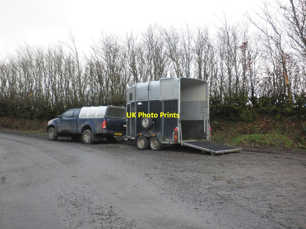Photo 6"x4" Horsebox, parked near Thornemead Simonsbath c2014