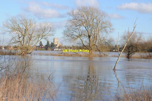 Photo 6"x4" Flood Severn at Lower Lode Tewkesbury c2014