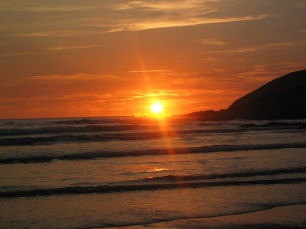 Photo 6"x4" Sunset over Croyde Bay Croyde Bay\/SS4339 c2003