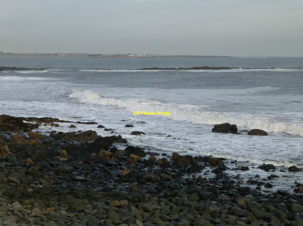 Photo 6"x4" Waves breaking in Football Hole High Newton-by-the-Sea c2014