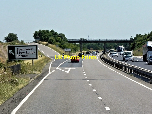 Photo 6"x4" Eastbound A14, Belton's Hill Spaldwick c2013