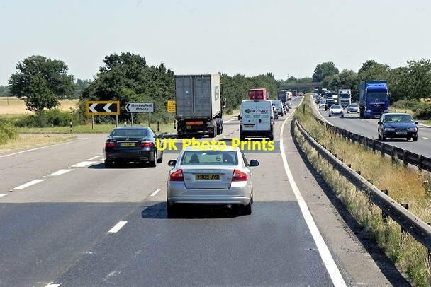 Photo 6"x4" Eastbound A14 at Exit to Hemingford Abbots Hemingford Abbots c2013