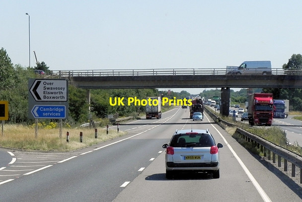 Photo 6"x4" Eastbound A14, Exit to Cambridge Services Boxworth c2013