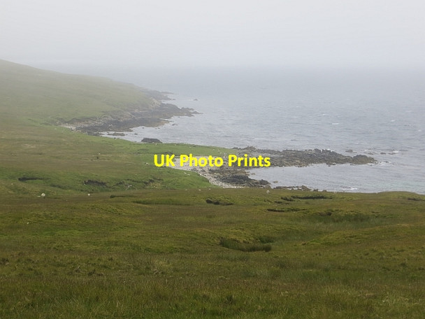 Photo 6"x4" Moorland, west coast of Yell West Sandwick c2013
