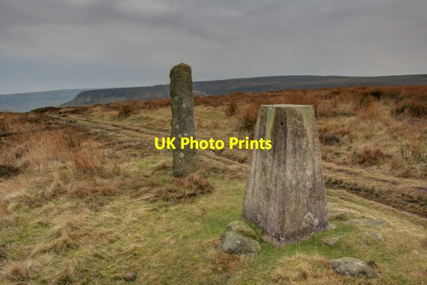Photo 6"x4" Boundary Stone and Trig Point Ainthorpe c2014