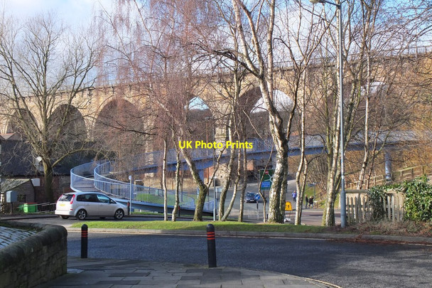 Photo 6"x4" Footbridge and railway viaduct, Durham Durham c2014