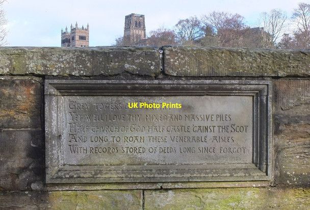 Photo 6"x4" Verse by Sir Walter Scott, Prebends' Bridge Durham Durham c2014