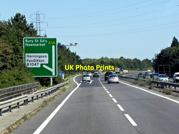 Photo 6"x4" Eastbound A14, Junction 34 (Fen Ditton) Fen Ditton c2013