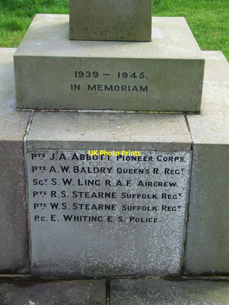 Photo 6"x4" Roll Of Honour Worlingworth c2014