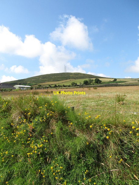 Photo 6"x4" Harvested hay meadows on the north-eastern flank of Aughrim Hill Attical c2013