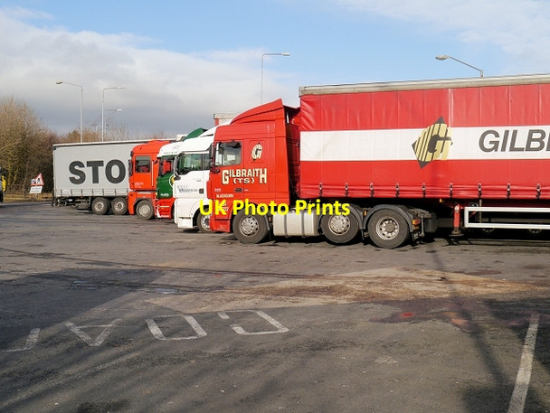 Photo 6"x4" Lorry Park, Charnock Richard Services (Northbound) Charnock Richard c2014