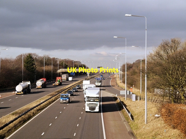 Photo 6"x4" The M6 motorway, Looking North from Charnock Richard Services Charnock Richard c2014