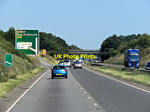 Photo 6"x4" Eastbound A14 approaching junction 41 Burthorpe c2013