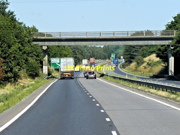 Photo 6"x4" Bridge (New Road) over the A14 near Blackthorpe Blackthorpe c2013
