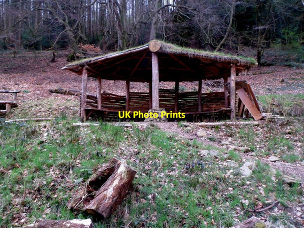 Photo 6"x4" Wooden shelter  in Forestry Commission land near Wattsville Wattsville c2012