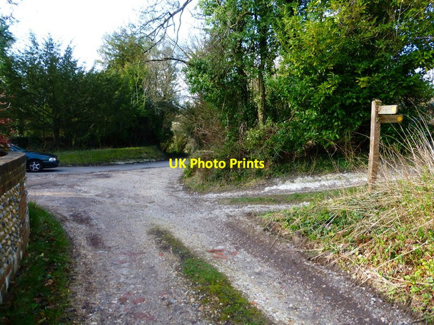 Photo 6"x4" Path reaches road at Madehurst Madehurst c2014