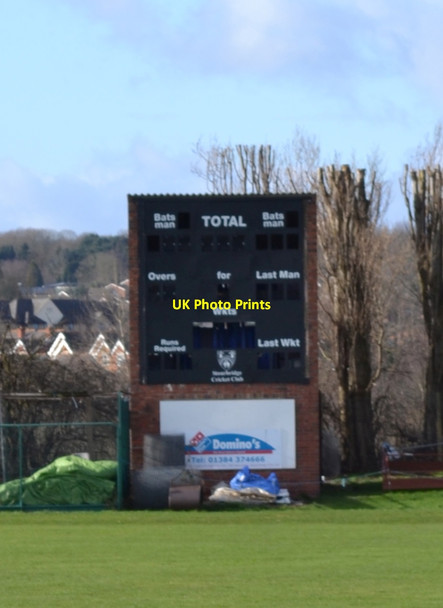 Photo 6"x4" Scoreboard at Stourbridge Cricket Club, War Memorial Athletic Ground, Amblecote, Stourbridge Stourbridge c2014