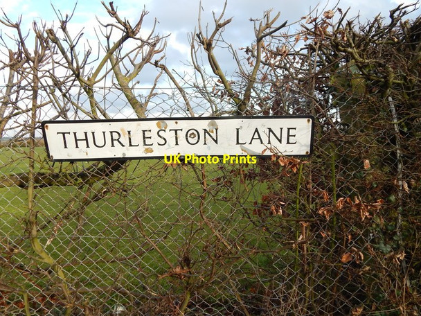 Photo 6"x4" The start of Thurleston Lane at Whitton Church Lane Whitton\/TM1447 c2014