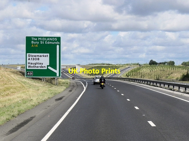 Photo 6"x4" Westbound A14, Junction 49 (Tot Hill) Stowmarket c2013