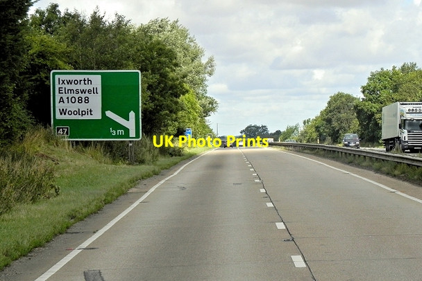 Photo 6"x4" Westbound A14 near Woolpit Elmswell\/TL9863 c2013