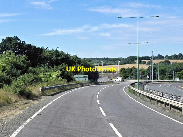Photo 6"x4" A1214 Approaching Copdock Interchange Washbrook\/TM1142 c2013