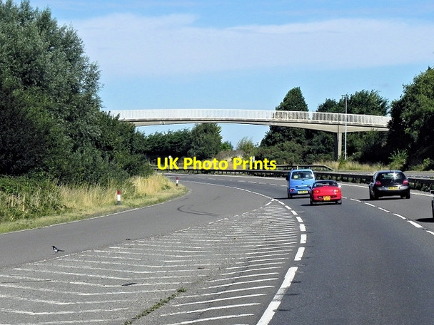 Photo 6"x4" Westbound A14, Footbridge at Trimley St martin Kirton\/TM2739 c2013