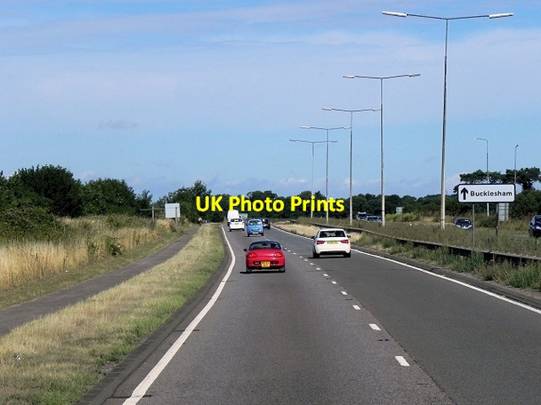 Photo 6"x4" Westbound A14 Thorpe Common\/TM2637 c2013