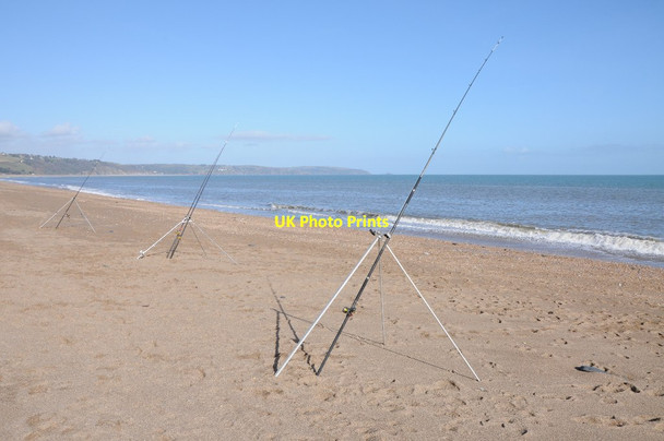 Photo 6"x4" Fishing rods on Slapton Sands Torcross\/SX8242 c2014
