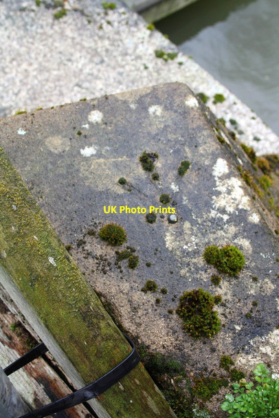 Photo 6"x4" Benchmark beside southern footbridge at Iffley Lock Iffley c2014