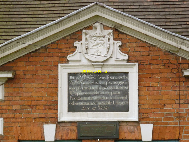 Photo 6"x4" Dedicatory plaque, Rolleston Almshouses Rolleston on Dove c2014