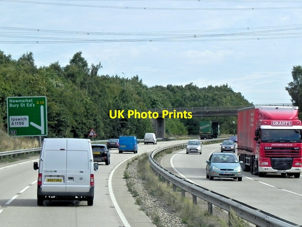 Photo 6"x4" A14 approaching Whitehouse Junction White House\/TM1346 c2013