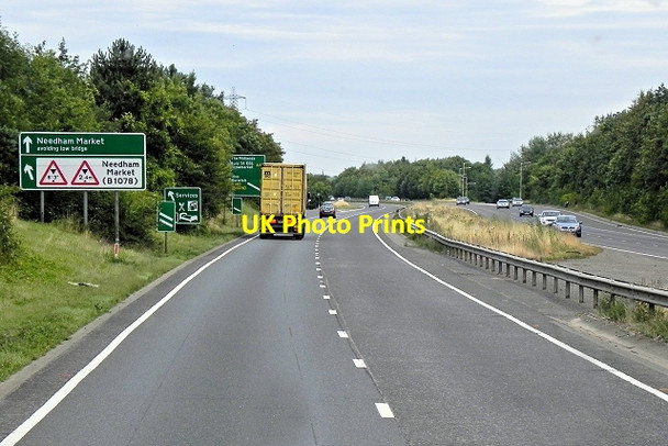 Photo 6"x4" Westbound A14 Coddenham Green c2013