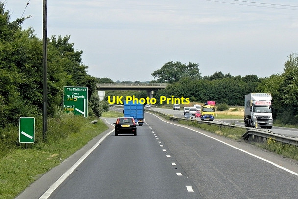 Photo 6"x4" Westbound A14 near Woolpit Elmswell\/TL9863 c2013