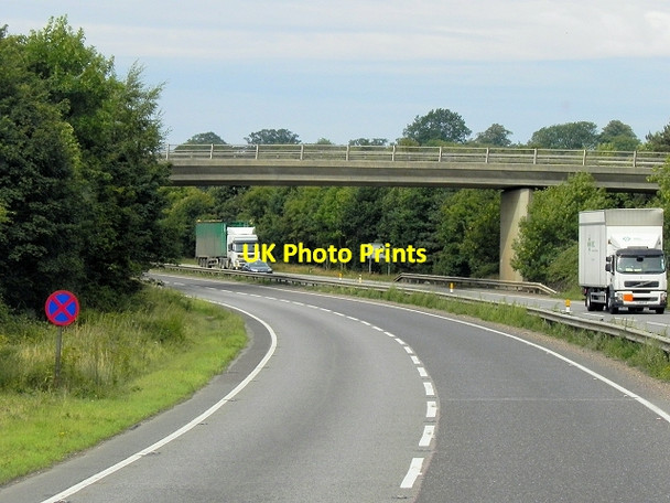 Photo 6"x4" Bridge over Westbound A14 Broadgrass Green c2013