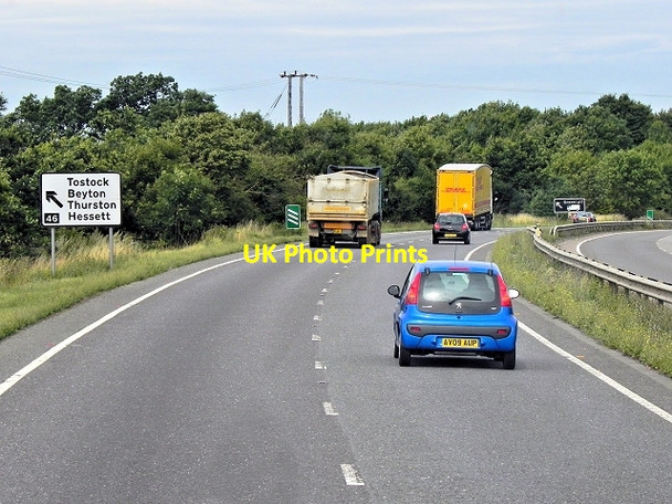 Photo 6"x4" Westbound A14 near Junction 46 Beyton c2013