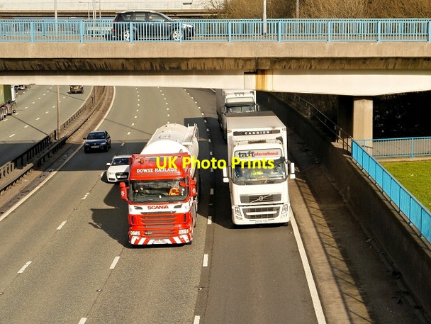 Photo 6"x4" HGVs at Whitefield interchange Prestwich c2014