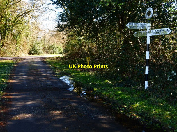 Photo 6"x4" Junction of lanes with signpost south of High Cross High Cross\/SU7126 c2014