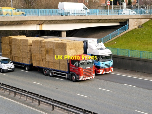 Photo 6"x4" HGVs Passing Below Bury New Road at Whitefield Interchange Prestwich c2014