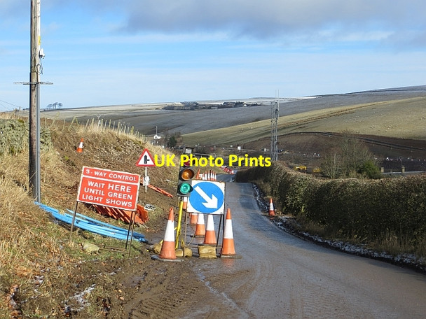 Photo 6"x4" Temporary traffic lights, Heriot Heriot c2014