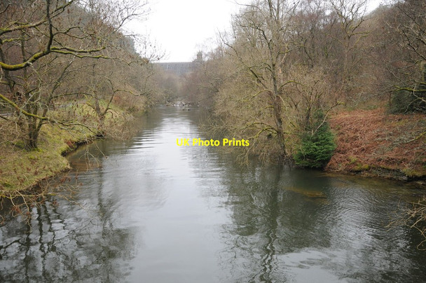 Photo 6"x4" View to the dam on Penygarreg Reservoir Elan Village c2014