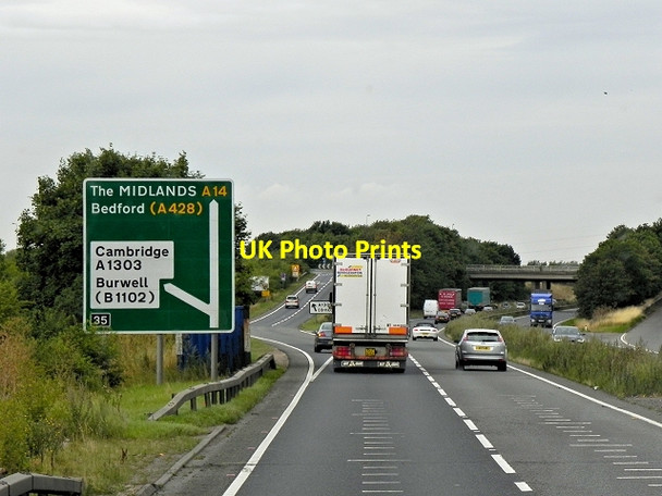 Photo 6"x4" Westbound A14 Approaching Quy Junction Stow cum Quy c2013