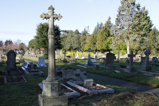 Photo 6"x4" Cross at Wolvercote Cemetery Cutteslowe c2014