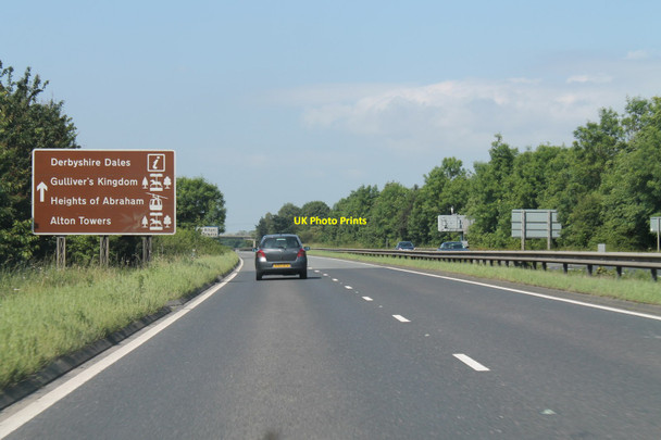 Photo 6"x4" A38 Roadsign Alfreton c2014