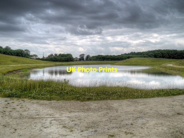 Photo 6"x4" Lake at the foot of Northumberlandia Nelson Village c2014